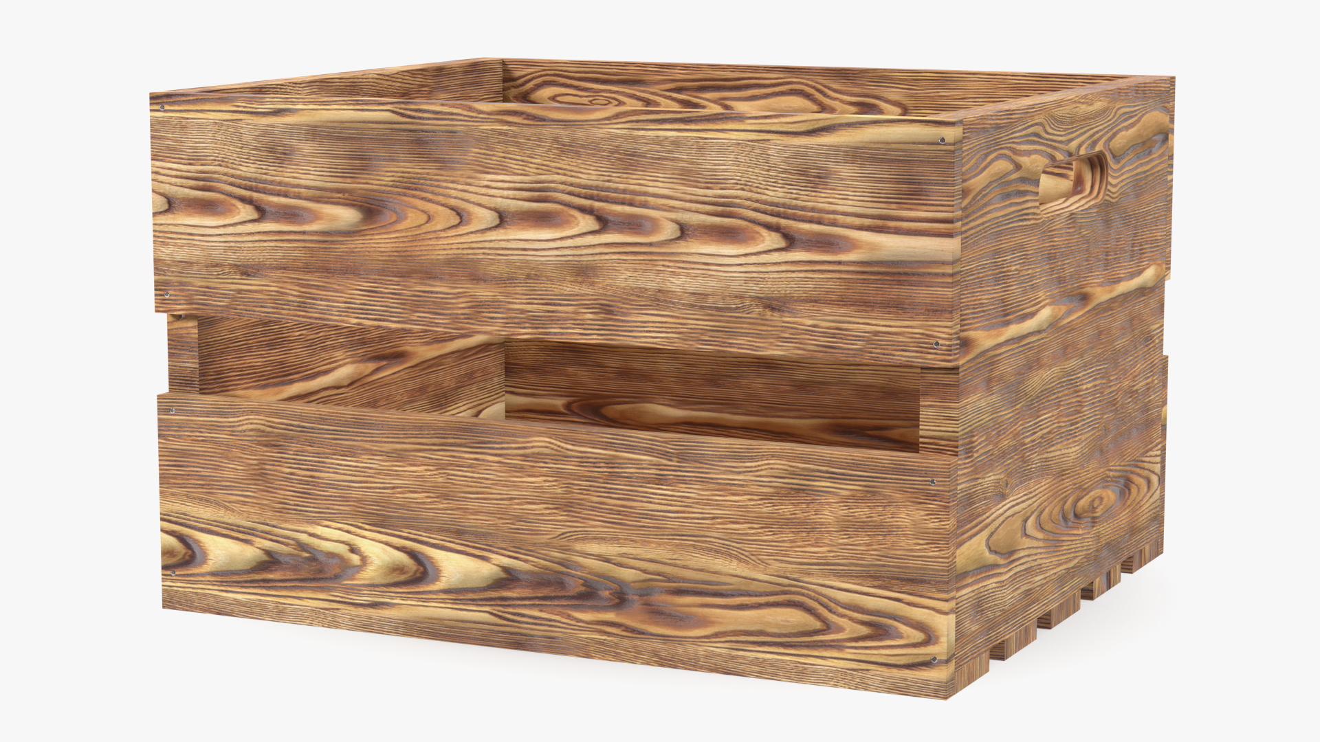 3D Scorched Wooden Large High Fruit Box