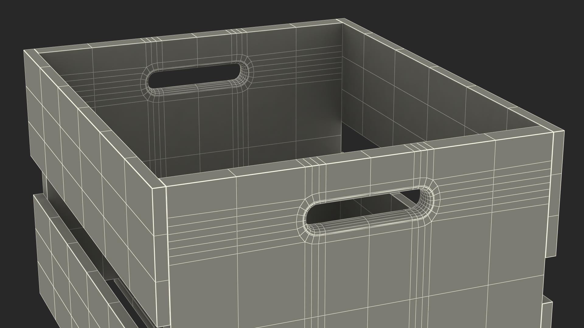 3D Scorched Wooden Large High Fruit Box