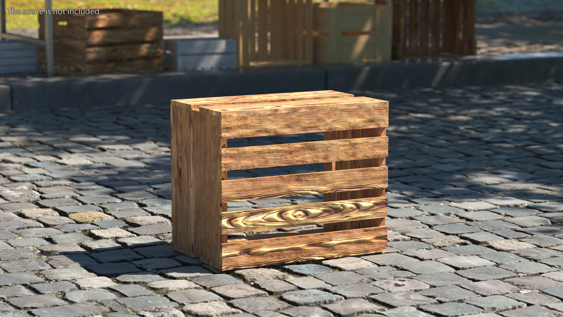 3D Scorched Wooden Large High Fruit Box