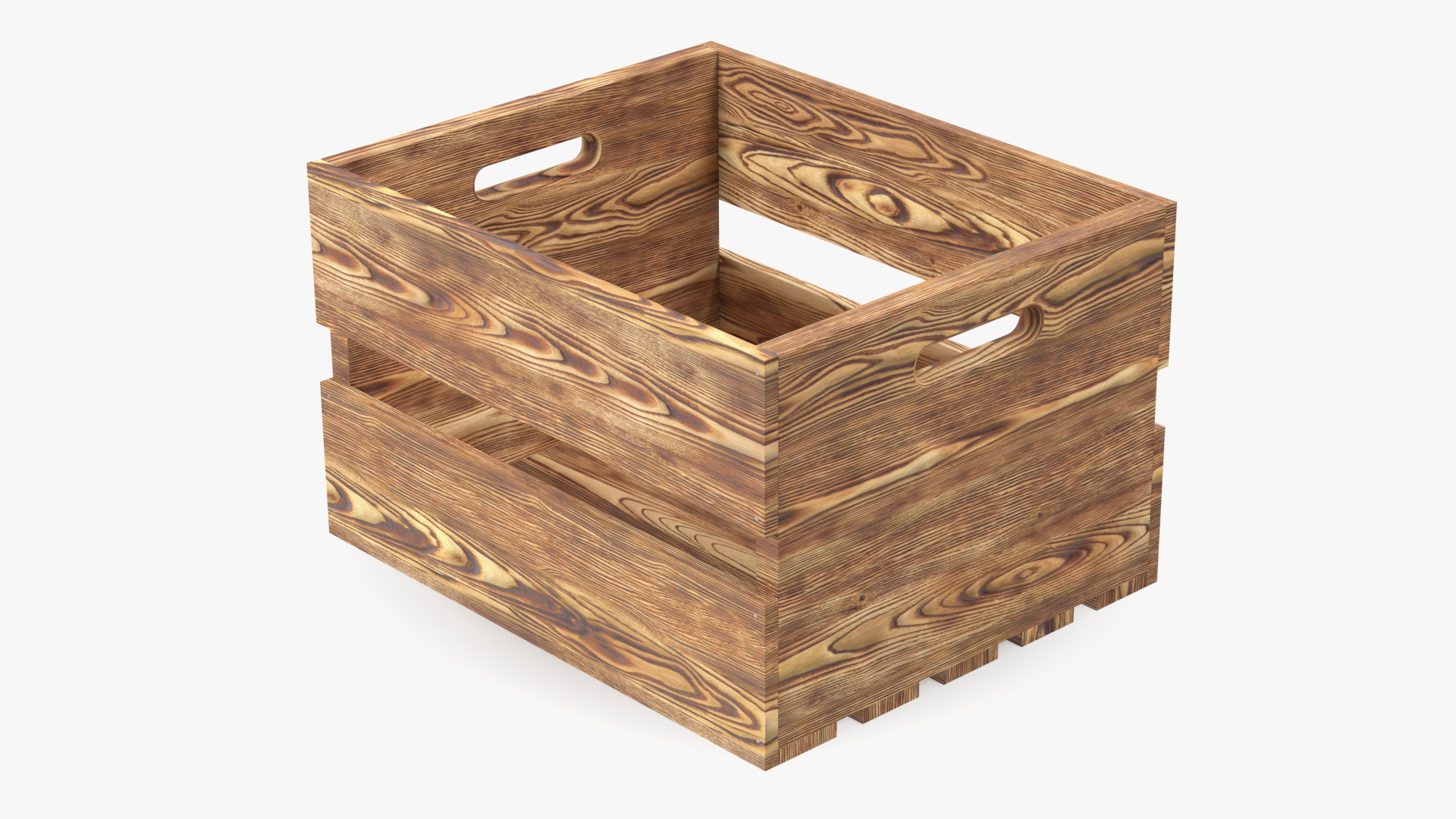 3D Scorched Wooden Large High Fruit Box