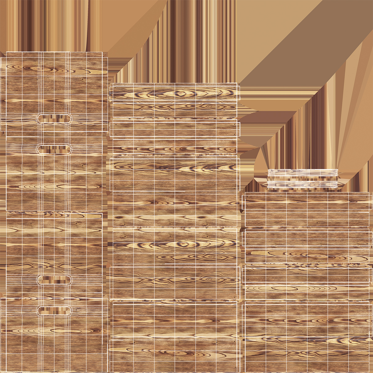 3D Scorched Wooden Large High Fruit Box