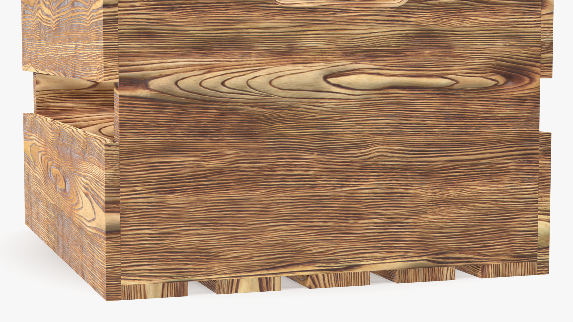 3D Scorched Wooden Large High Fruit Box