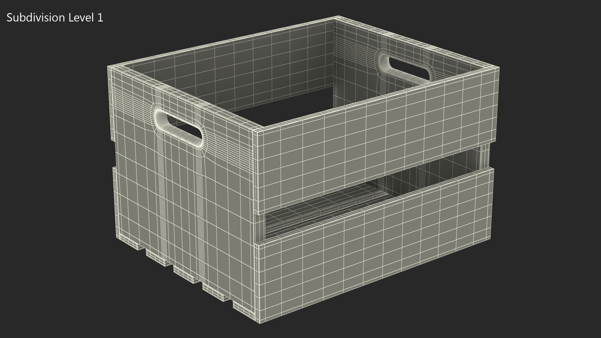 3D Scorched Wooden Large High Fruit Box