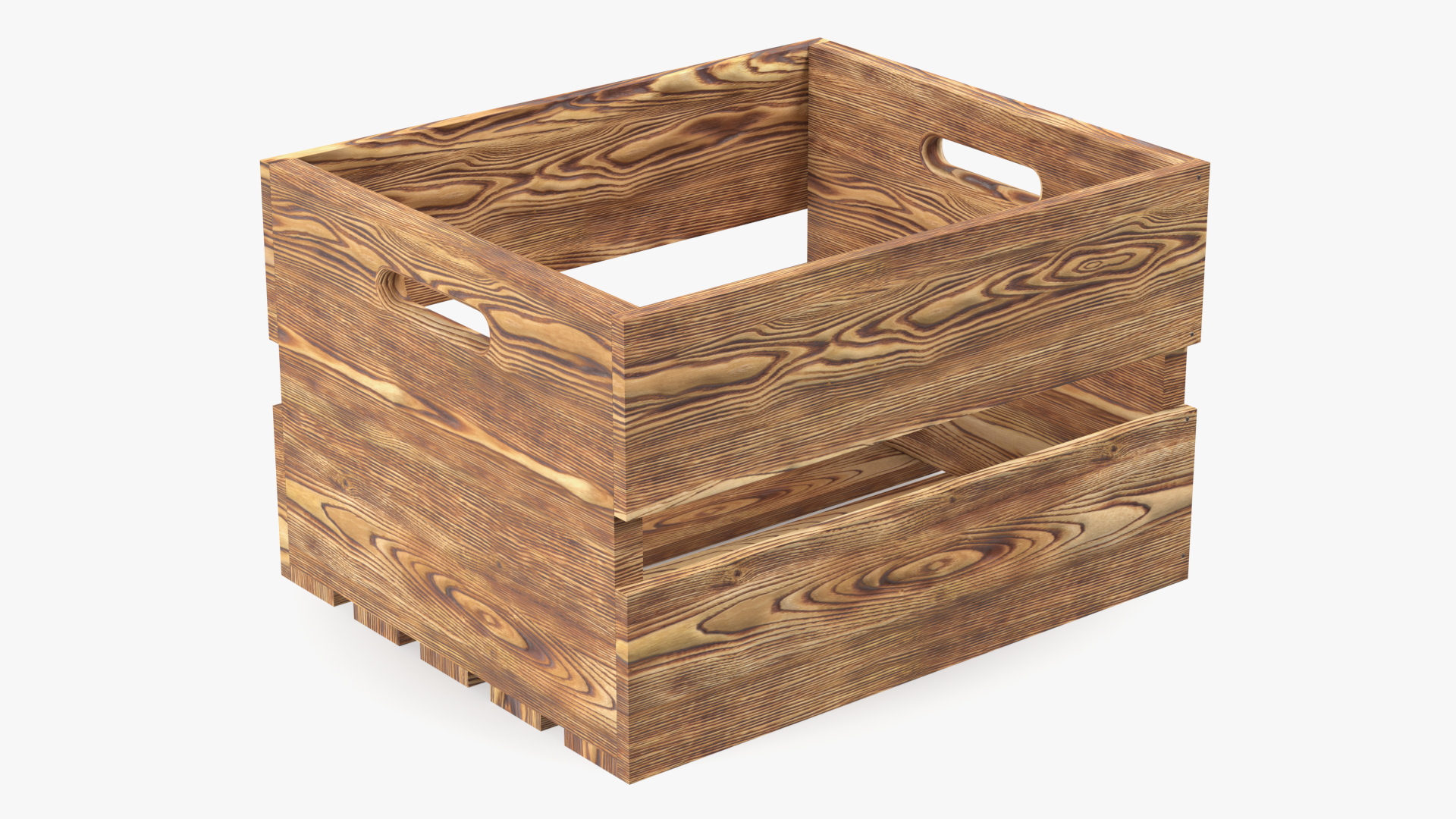 3D Scorched Wooden Large High Fruit Box
