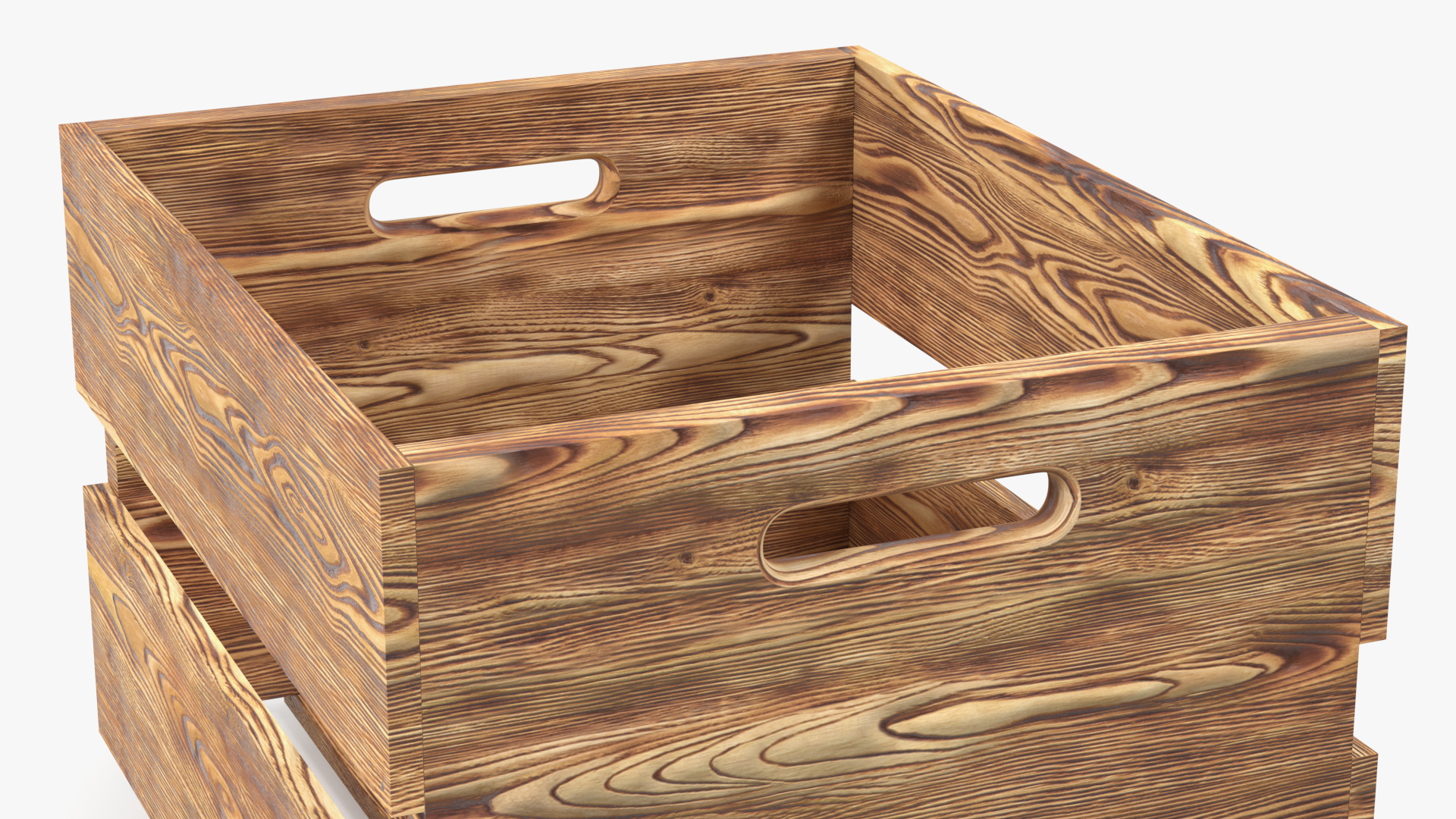3D Scorched Wooden Large High Fruit Box