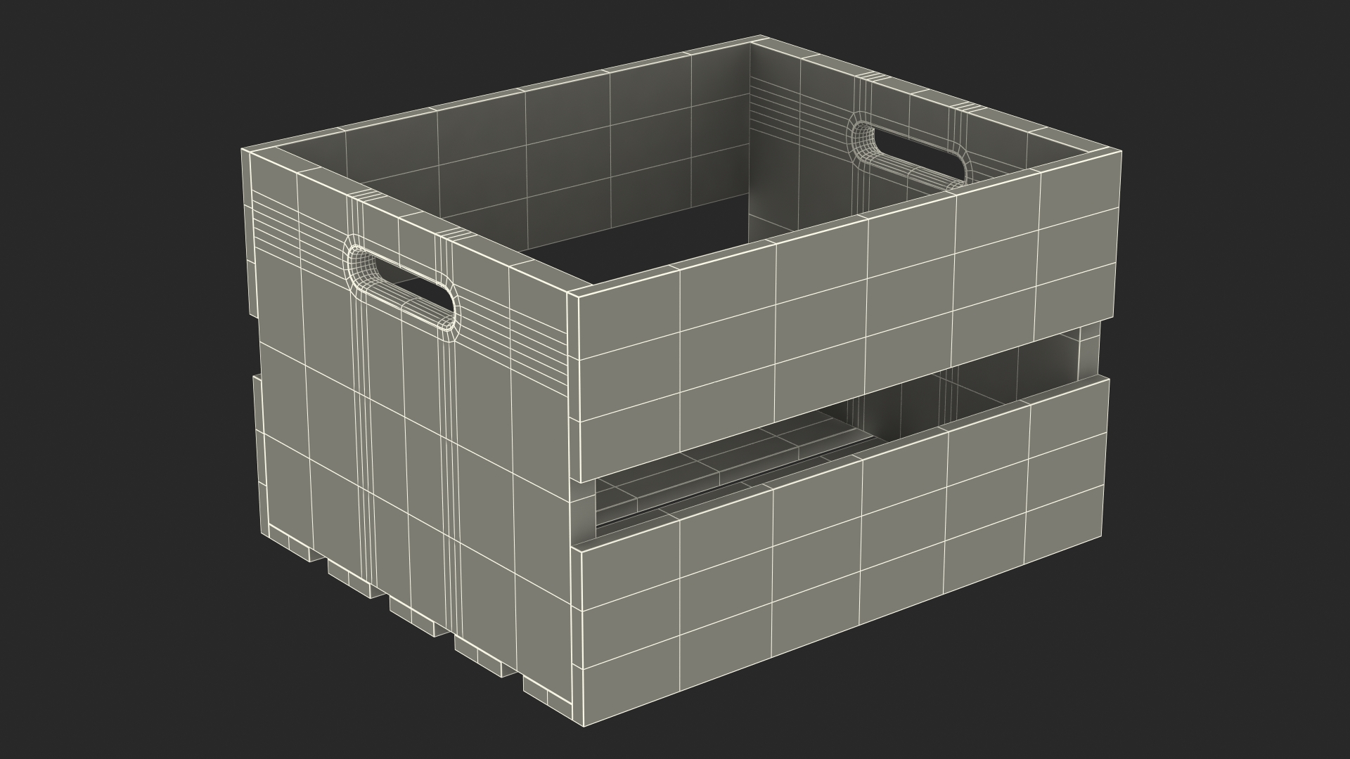 3D Scorched Wooden Large High Fruit Box