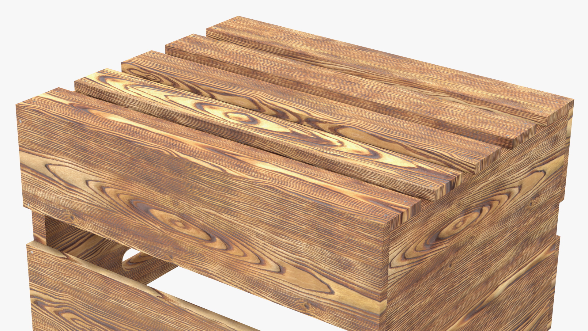 3D Scorched Wooden Large High Fruit Box