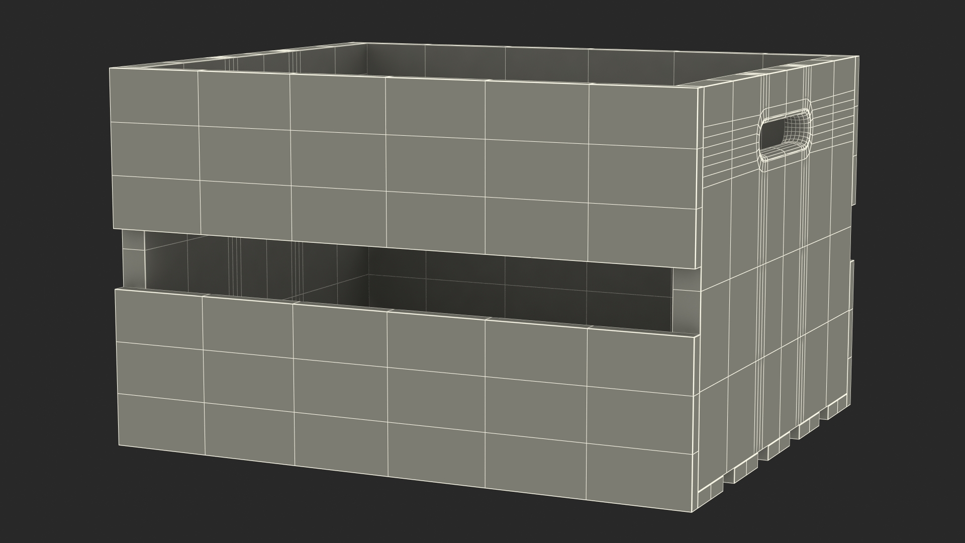 3D Scorched Wooden Large High Fruit Box