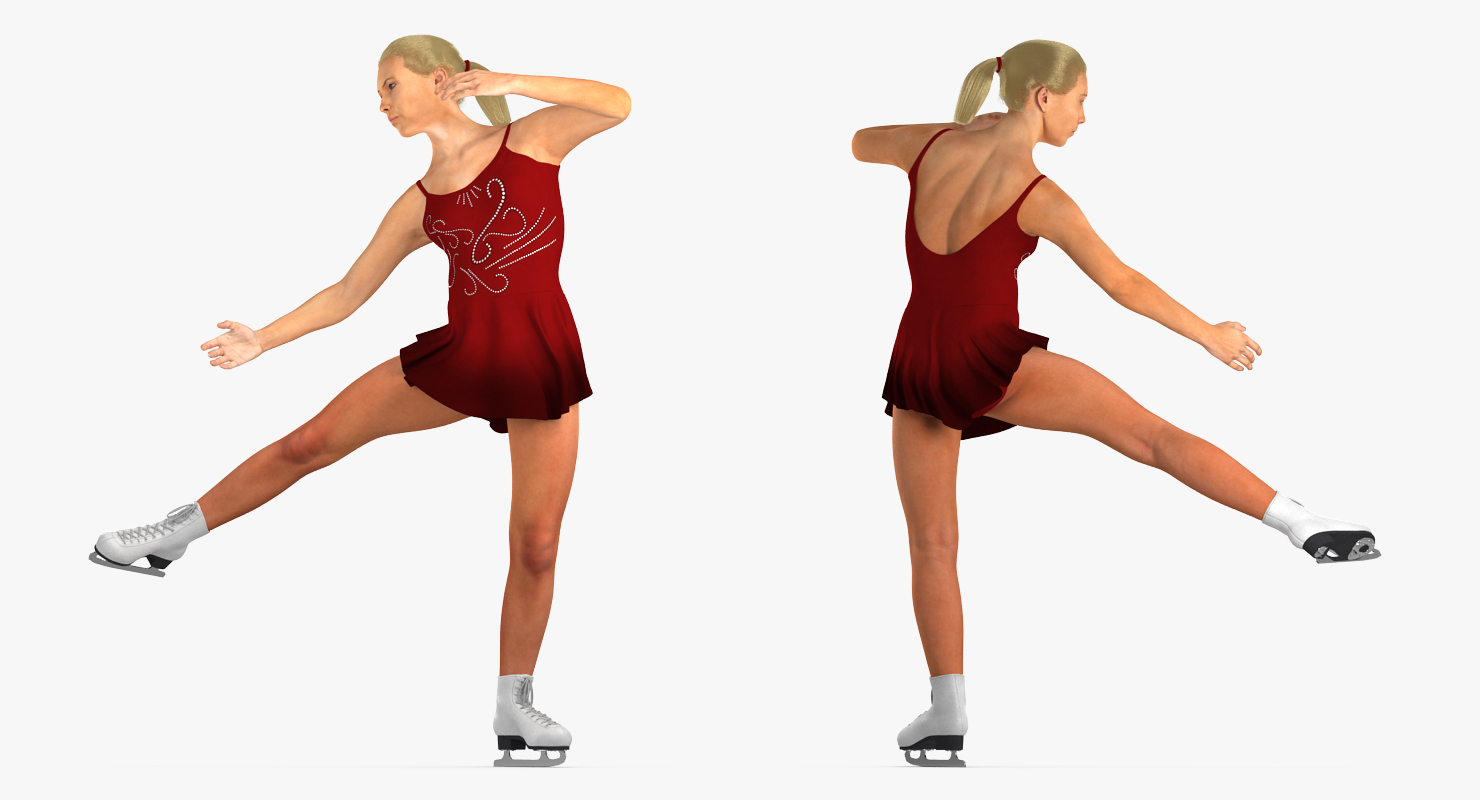 Female Figure Skater Pose 3 3D