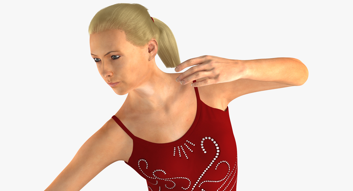 Female Figure Skater Pose 3 3D