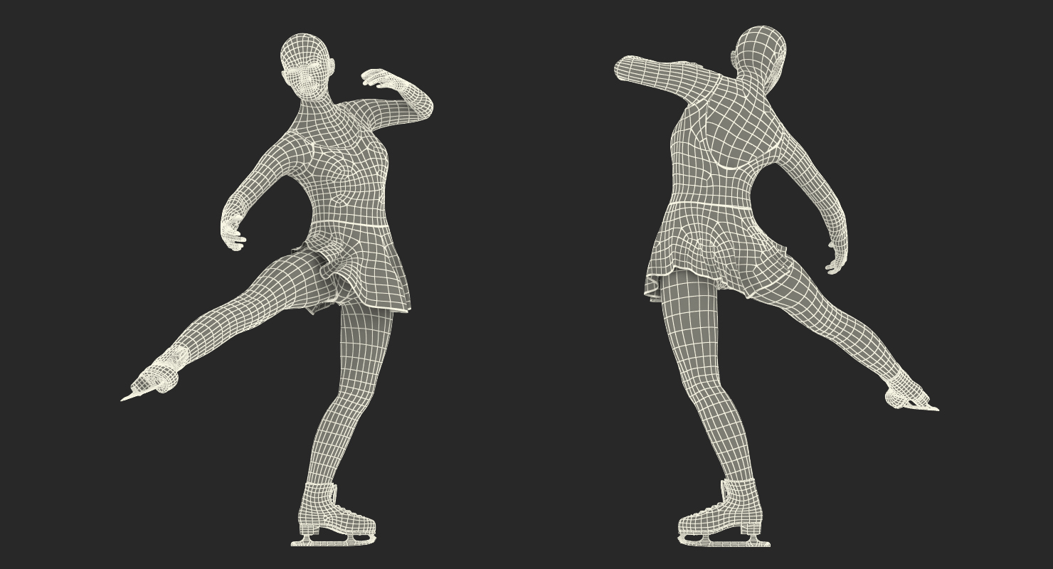 Female Figure Skater Pose 3 3D