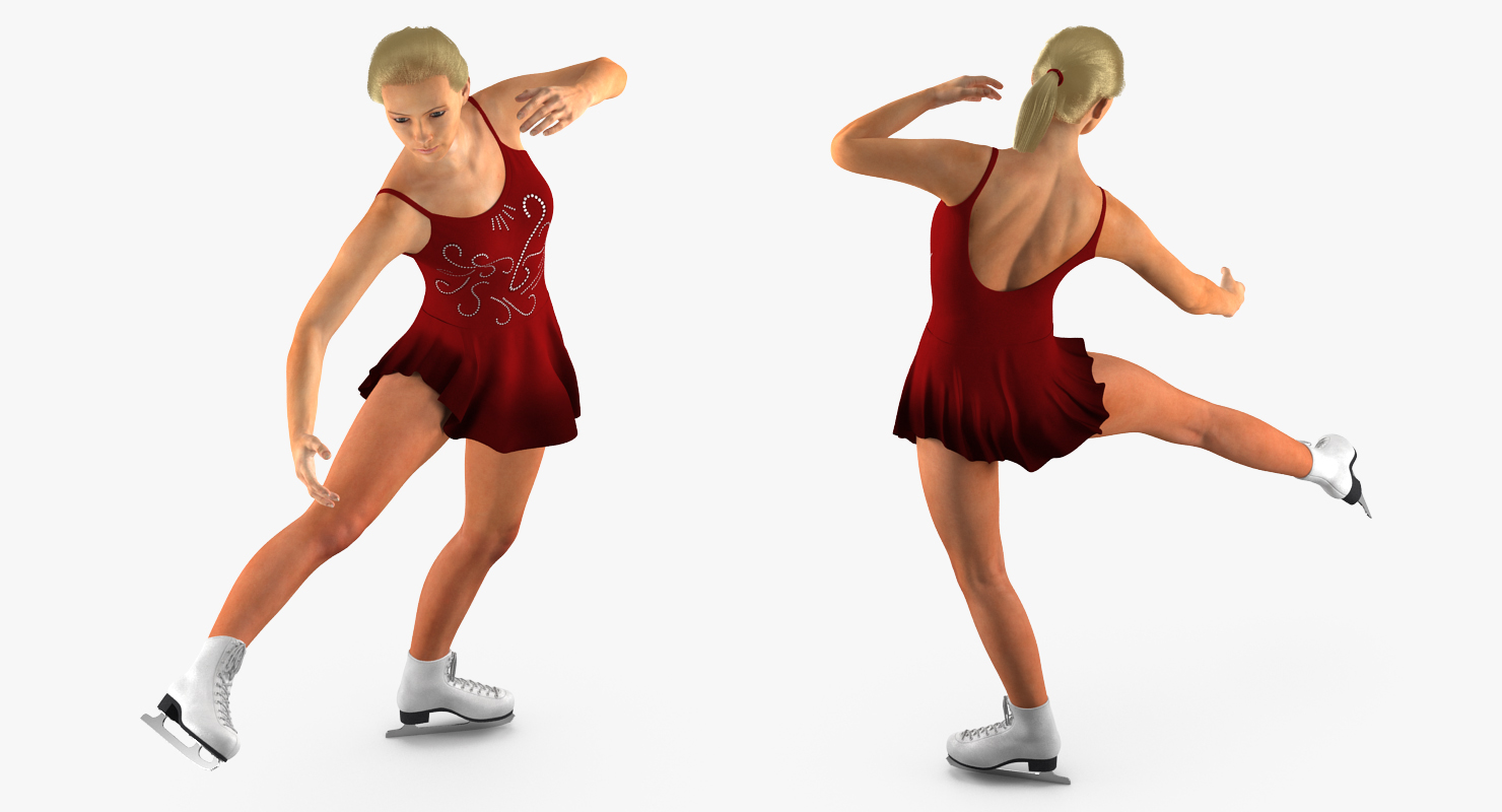 Female Figure Skater Pose 3 3D