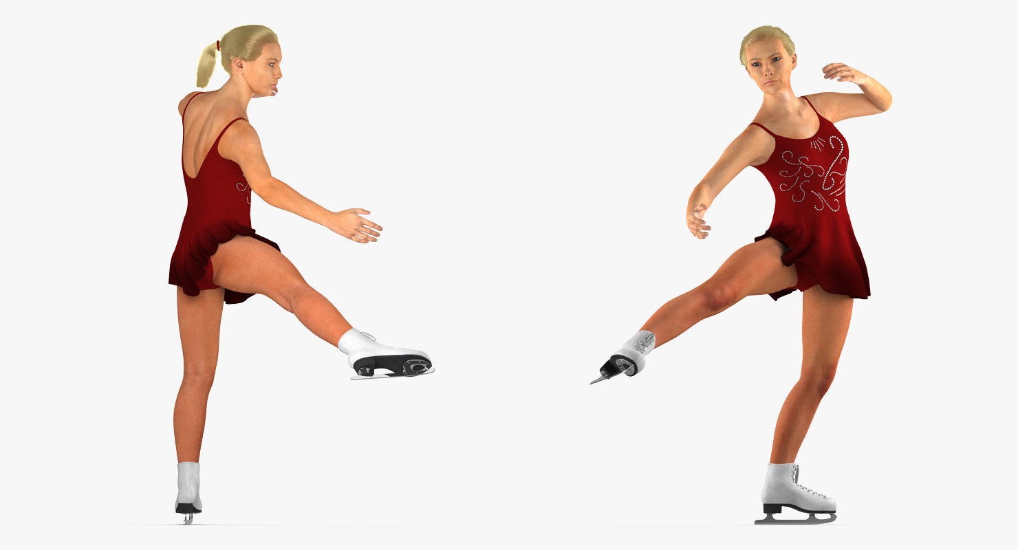 Female Figure Skater Pose 3 3D