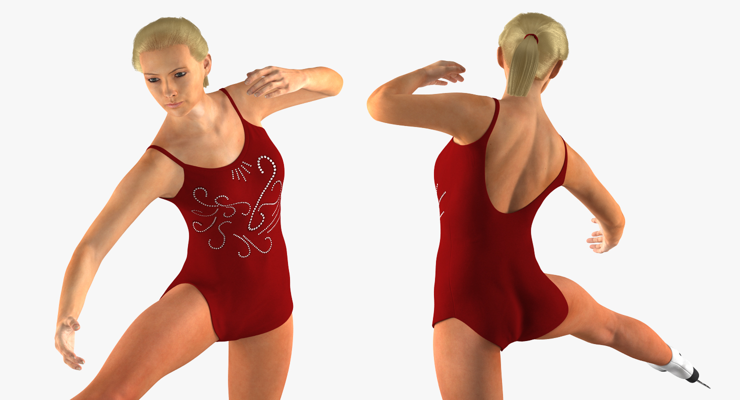 Female Figure Skater Pose 3 3D