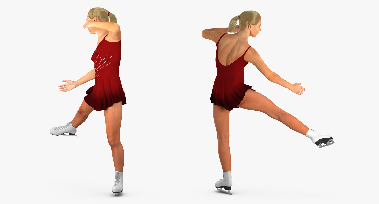 Female Figure Skater Pose 3 3D