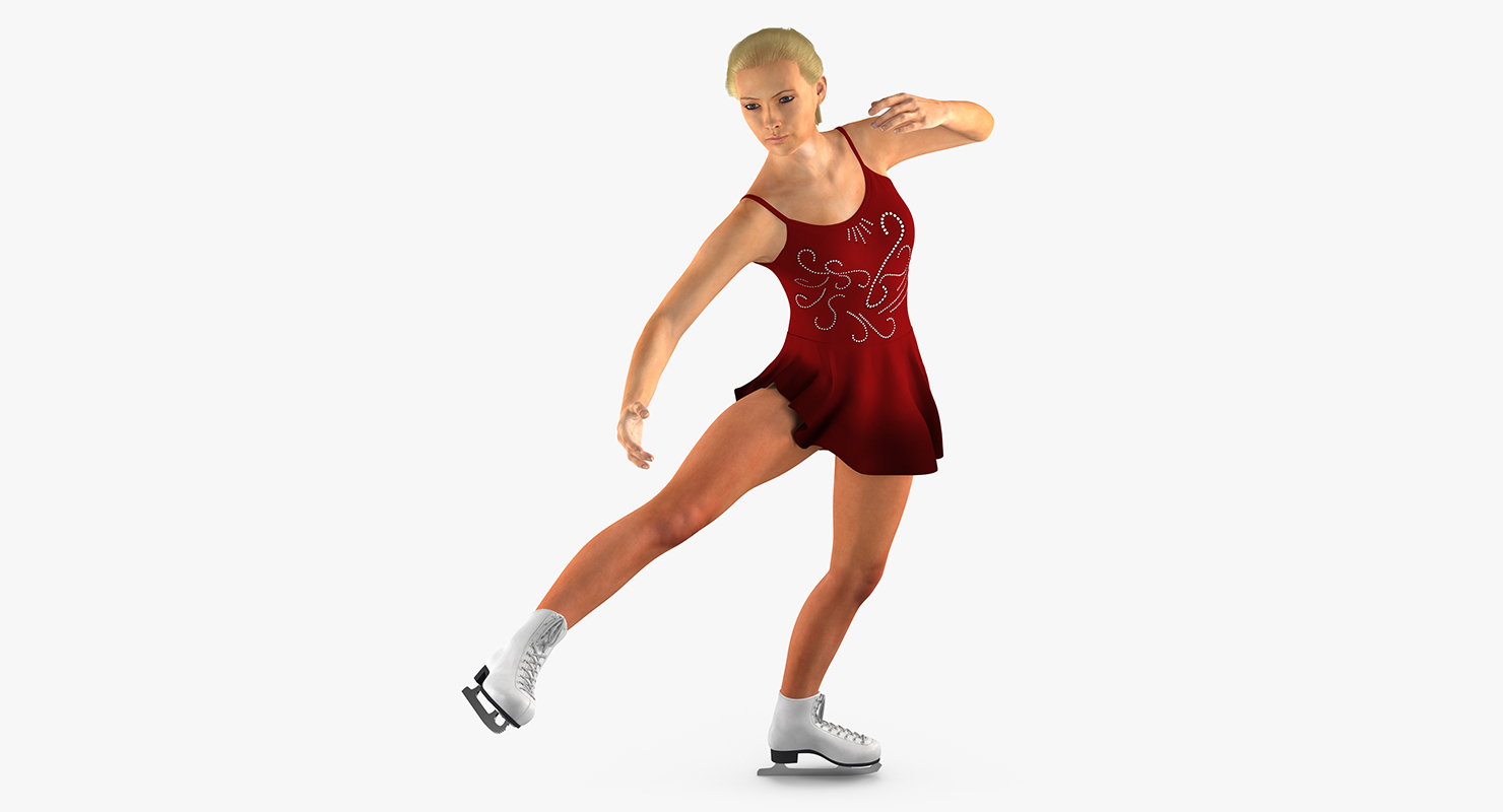 Female Figure Skater Pose 3 3D
