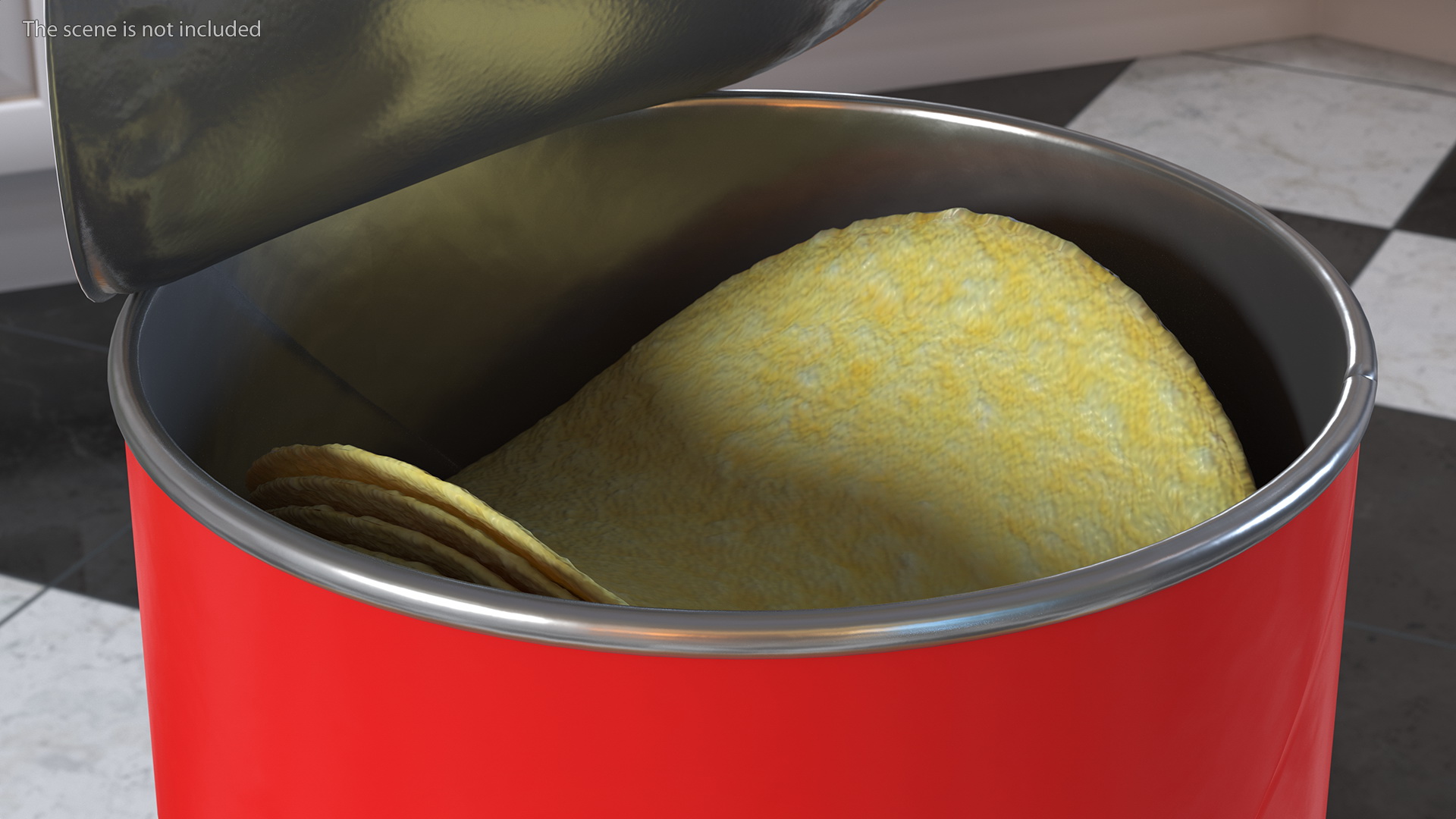 Open Pringles Original Potato Chips Can 3D model