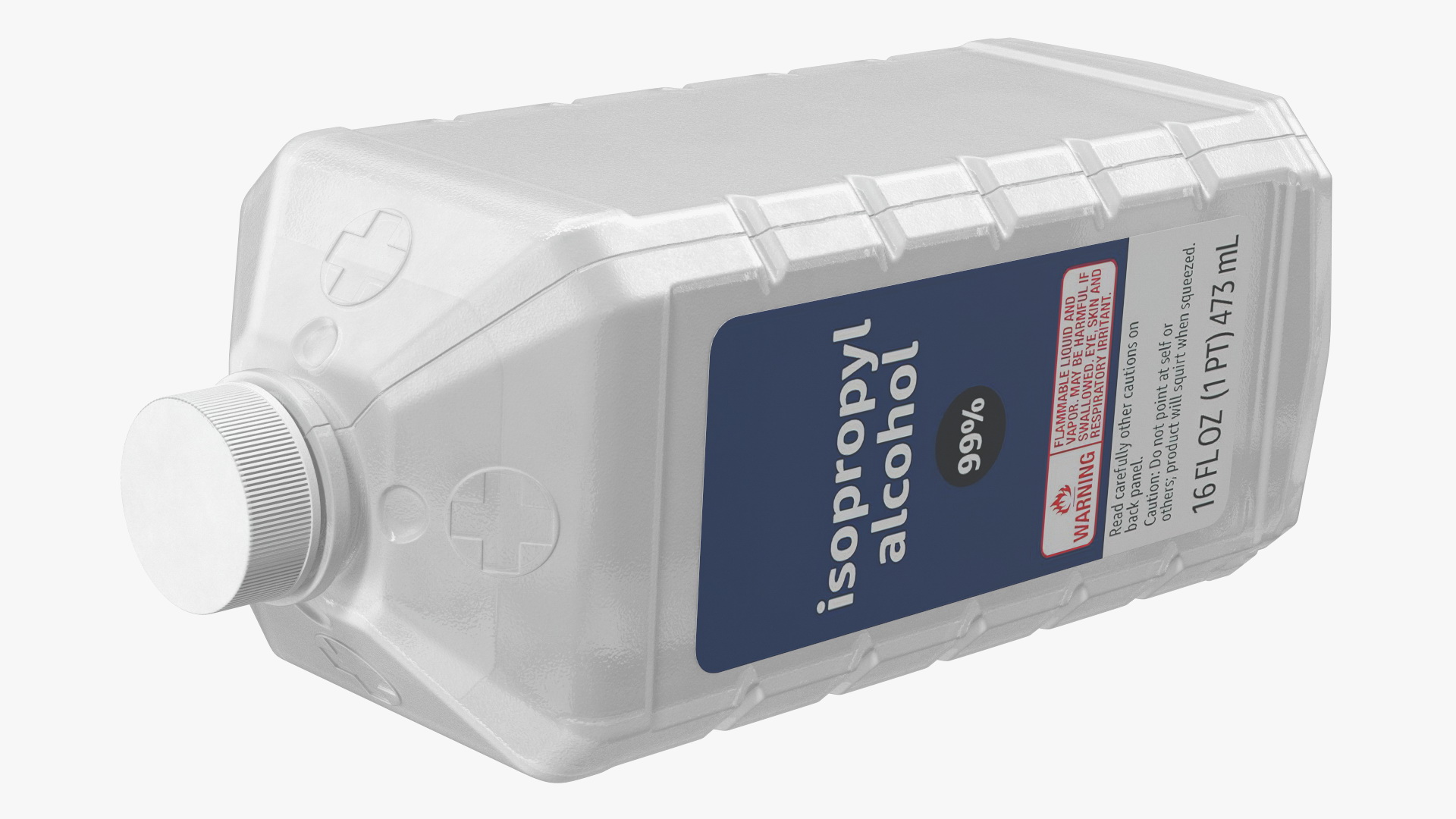 Medical Plastic Vial Isopropyl Alcohol 16 Fl Oz 3D