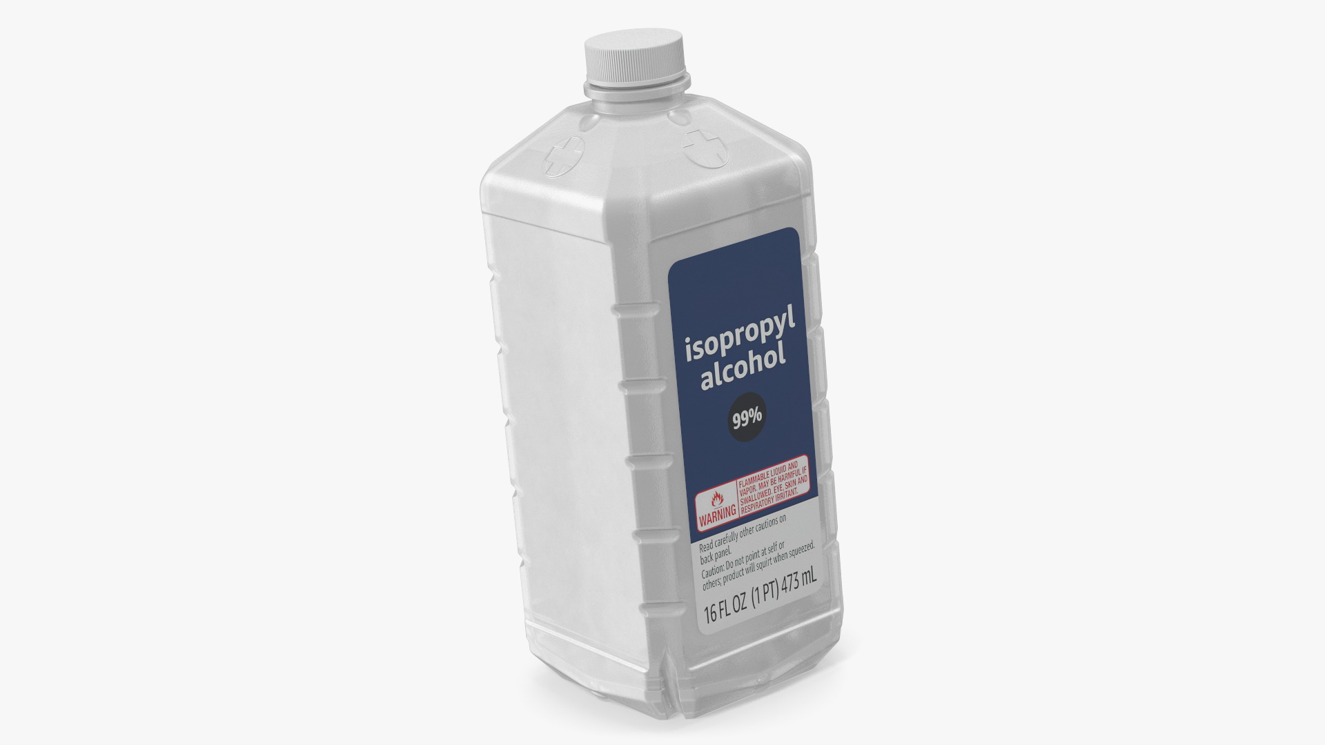 Medical Plastic Vial Isopropyl Alcohol 16 Fl Oz 3D
