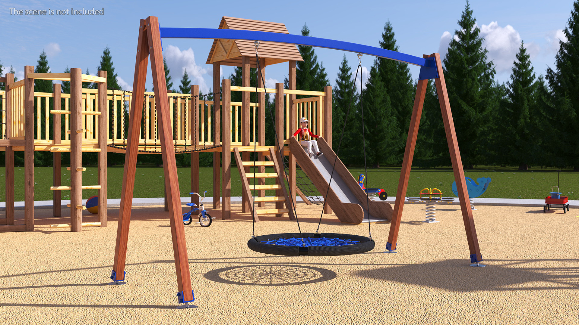 3D Spider Web Saucer Swing Blue model
