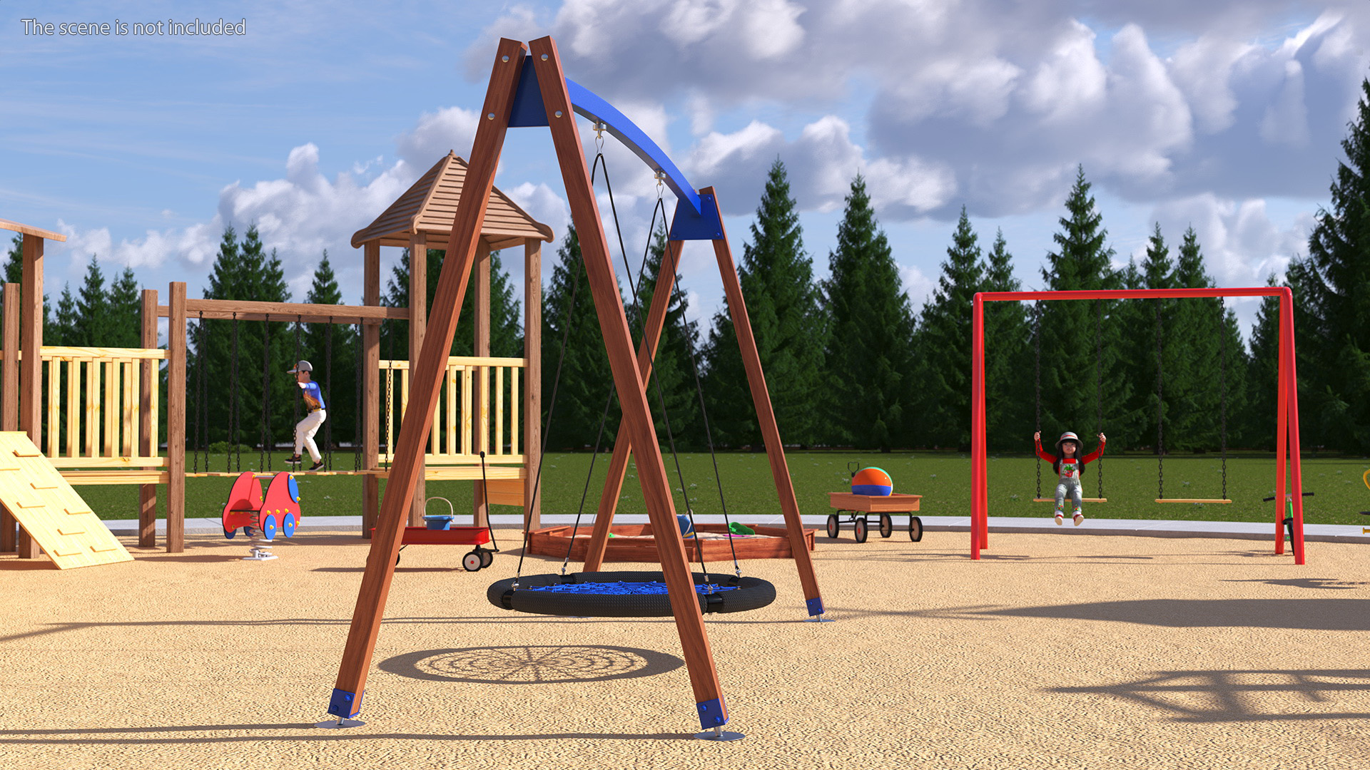 3D Spider Web Saucer Swing Blue model