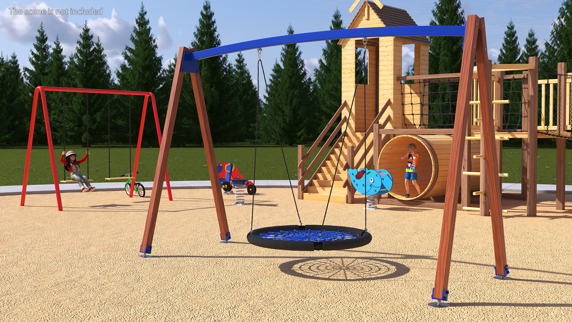 3D Spider Web Saucer Swing Blue model