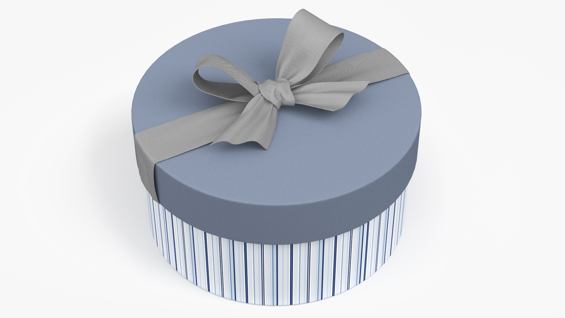 3D Round Gift Box with Ribbon