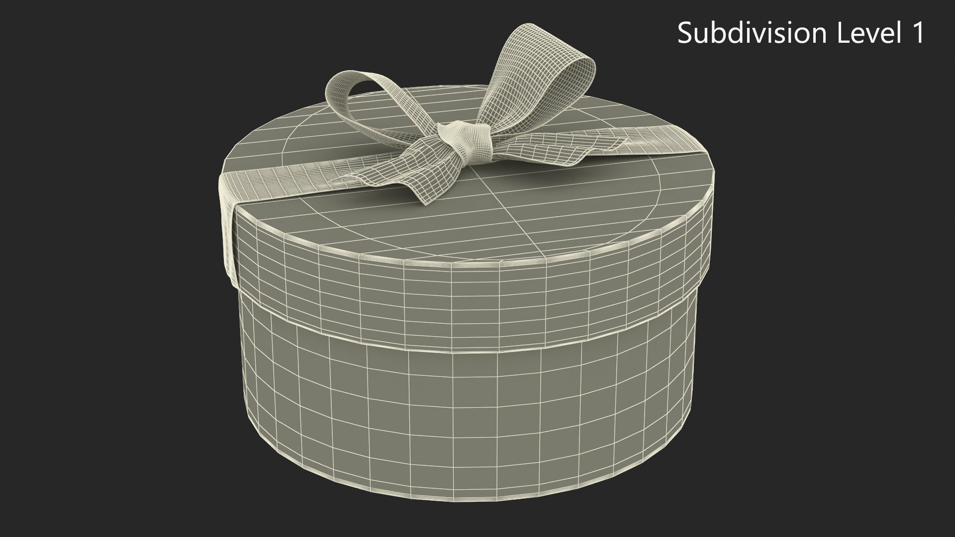 3D Round Gift Box with Ribbon