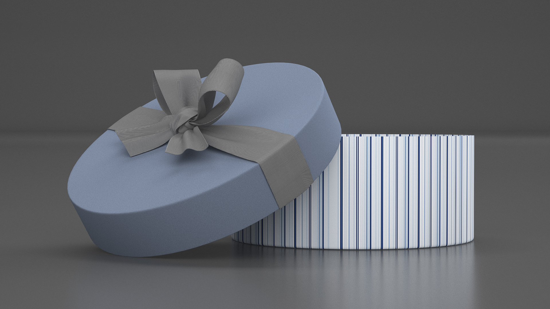 3D Round Gift Box with Ribbon