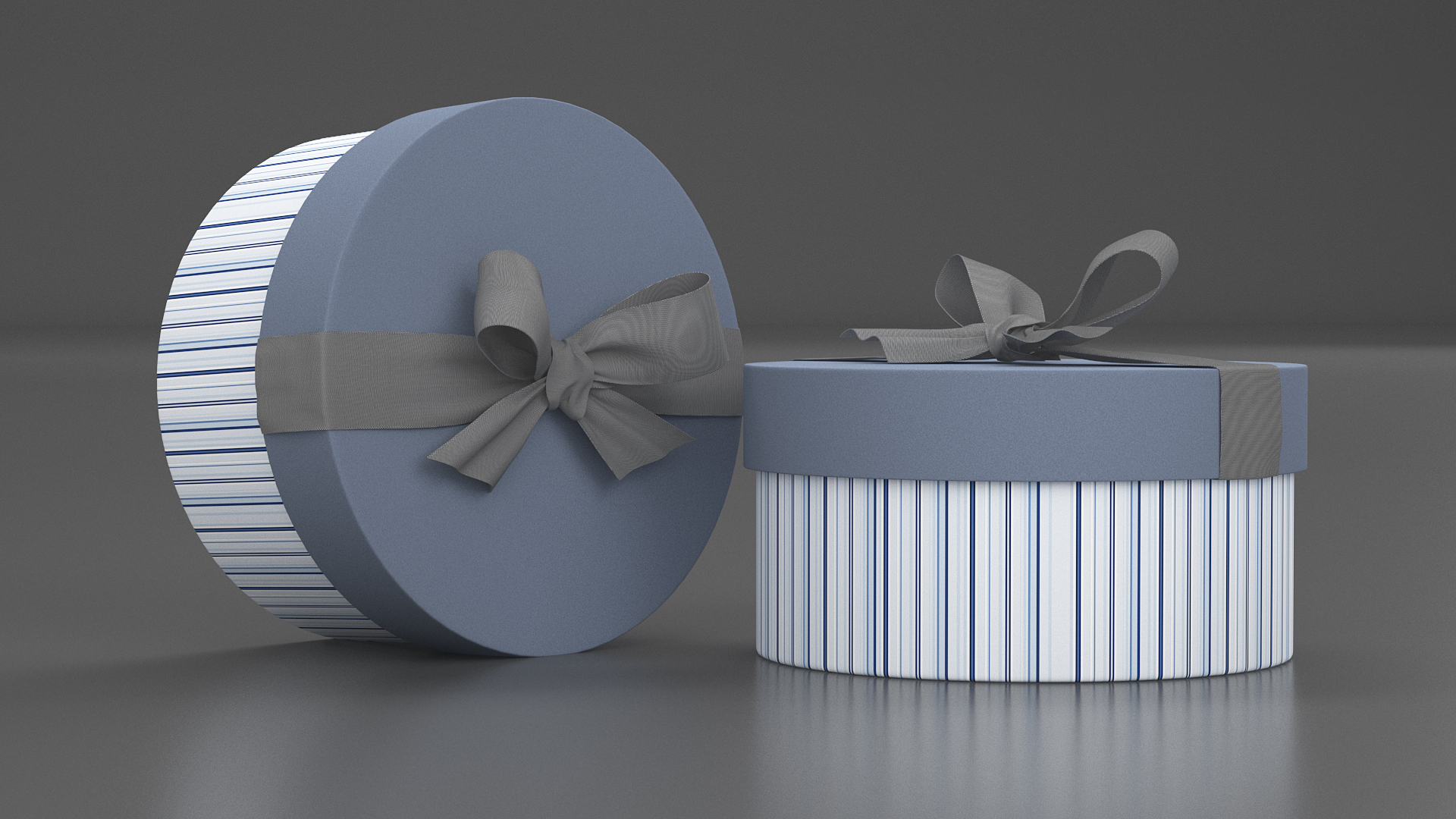 3D Round Gift Box with Ribbon