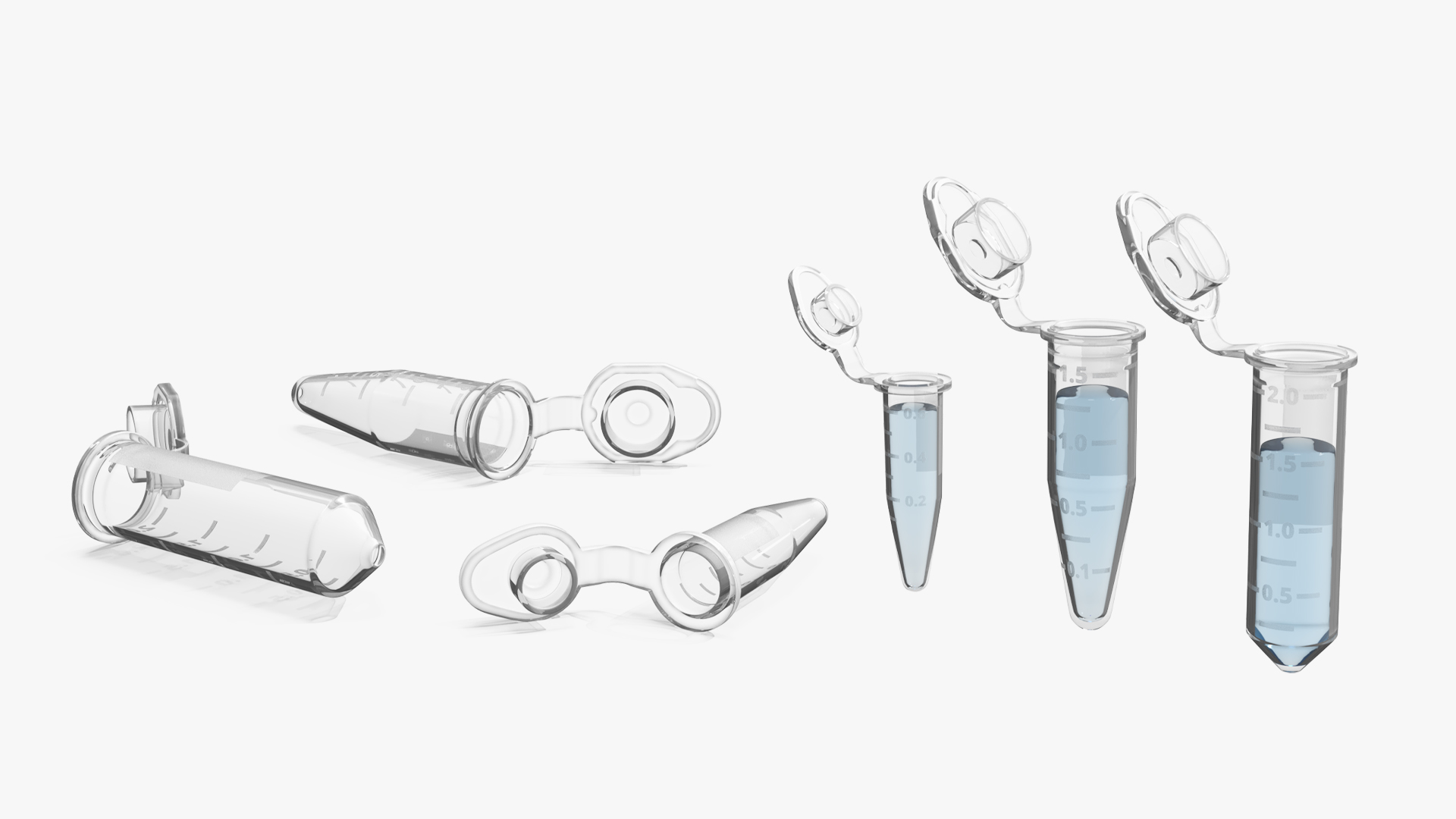 Microcentrifuge Tubes with Liquid Solution Set Blue - view 2
