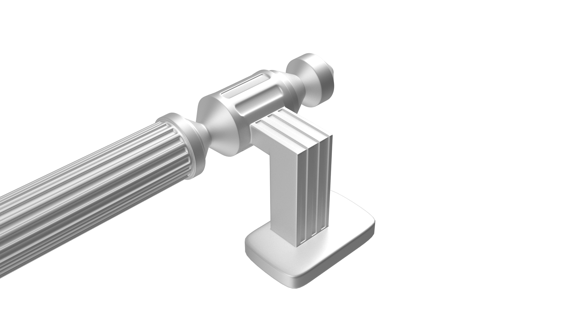 3D Door Handle Designer Ribbed Metal model