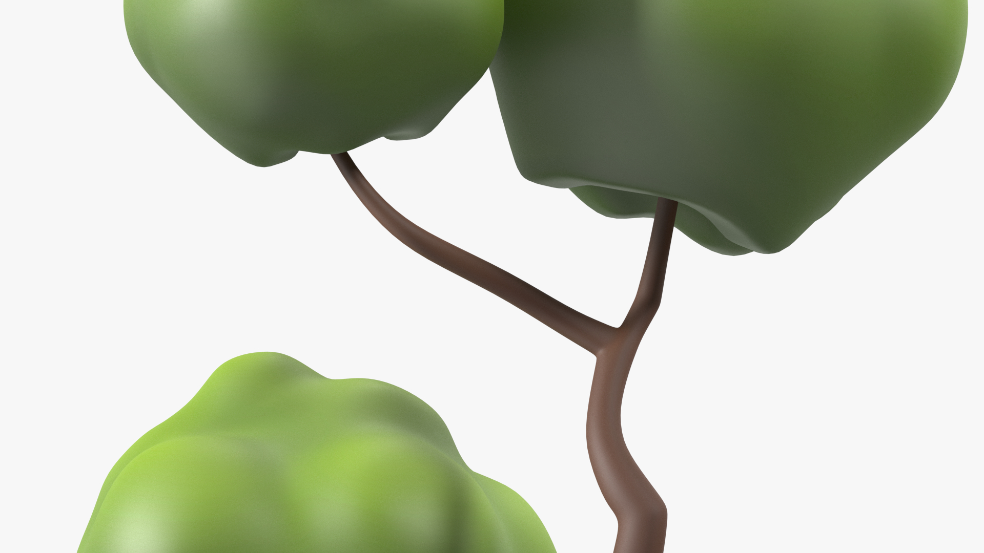 3D Cartoon Small Double Tree Simple Coloring