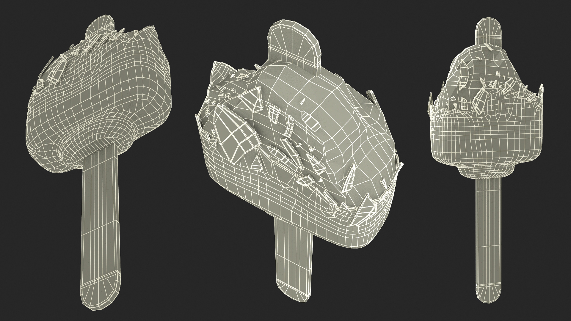 Eaten Chocolate Dipped Vanilla Ice Cream Bar 3D model