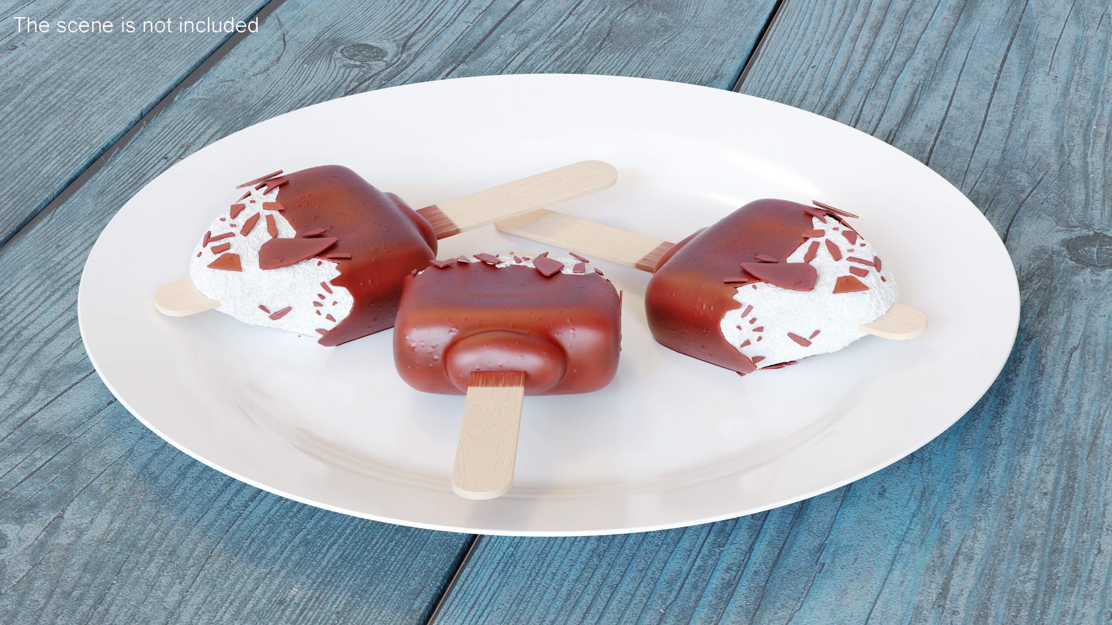 Eaten Chocolate Dipped Vanilla Ice Cream Bar 3D model