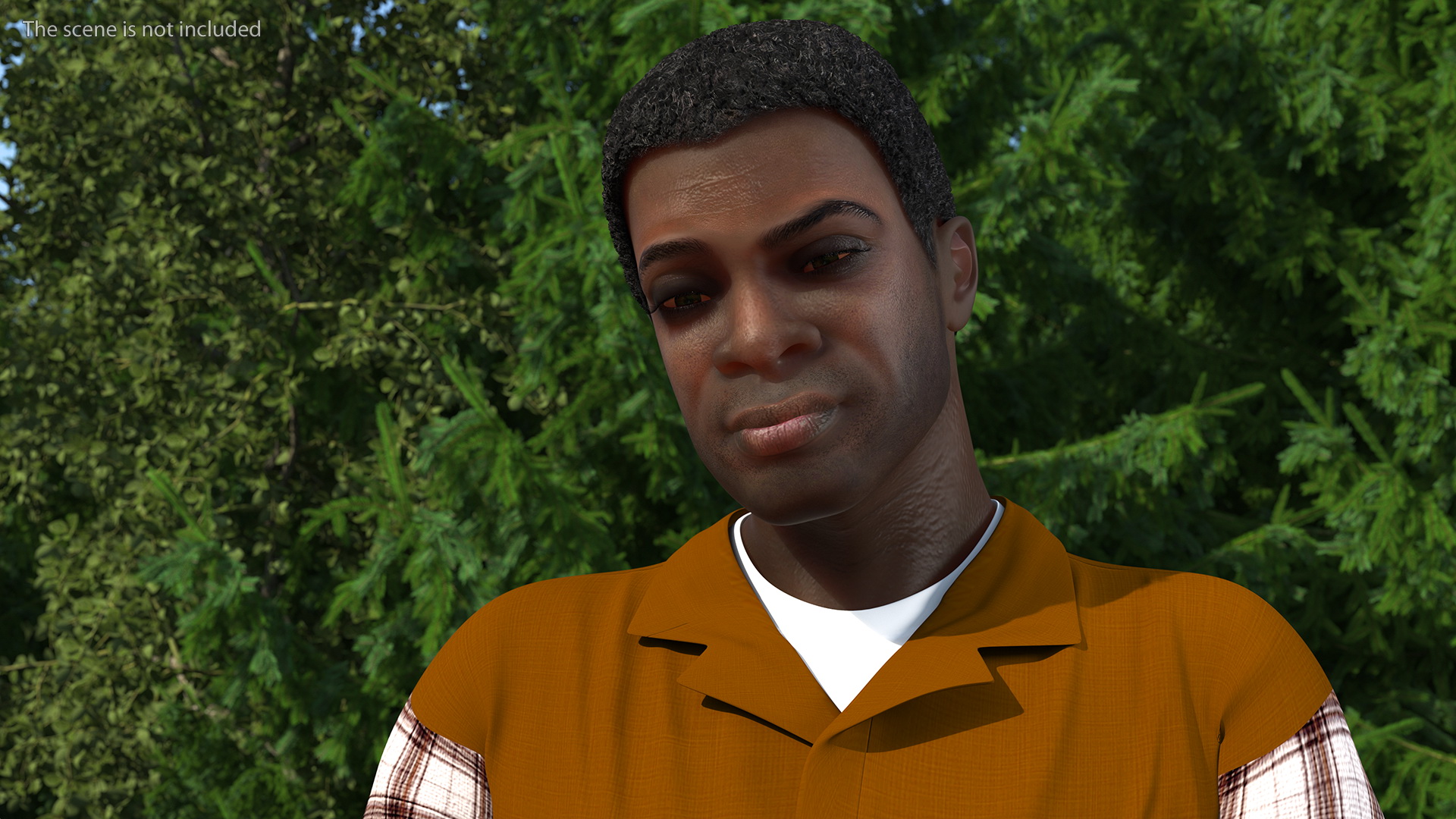 Afro American Carpenter Standing Pose 3D
