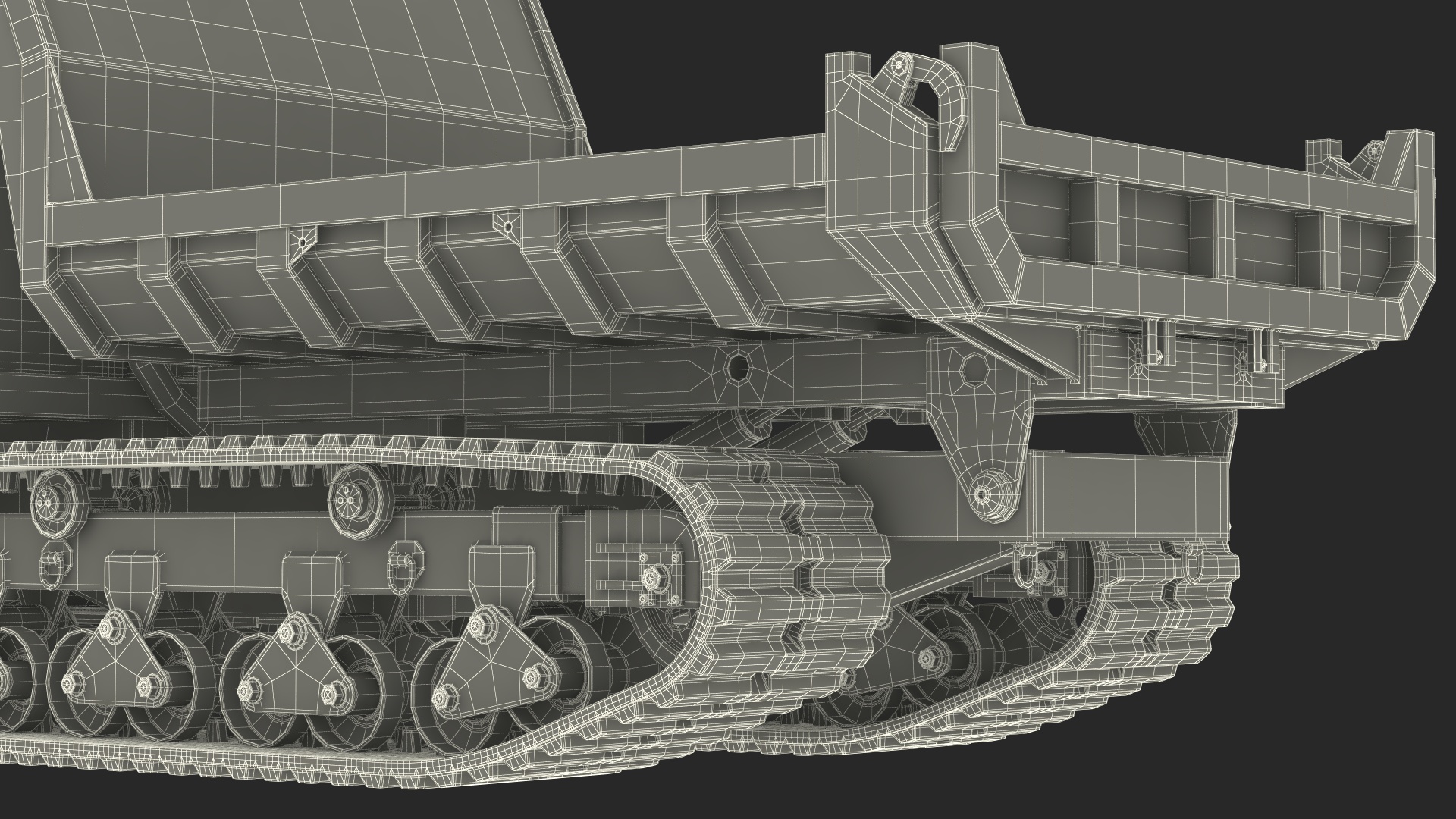 3D Rubber Tracked Dumper Old Rigged for Cinema 4D