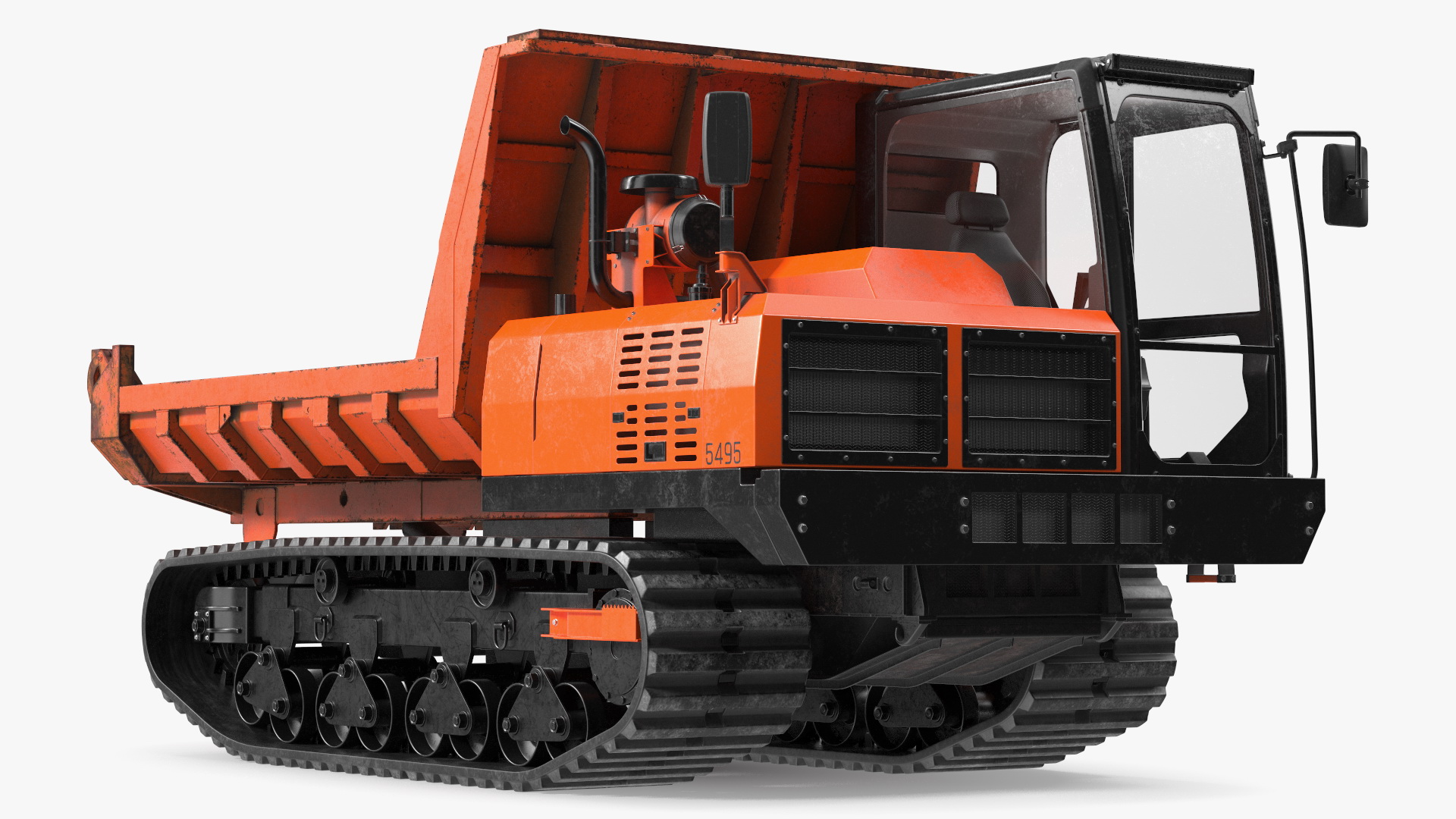 3D Rubber Tracked Dumper Old Rigged for Cinema 4D