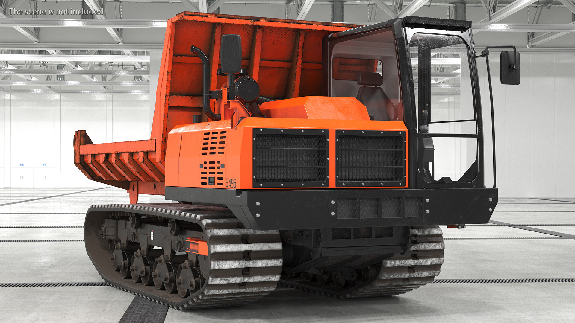 3D Rubber Tracked Dumper Old Rigged for Cinema 4D
