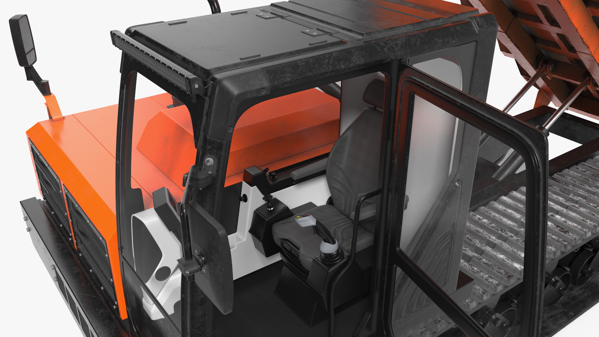 3D Rubber Tracked Dumper Old Rigged for Cinema 4D
