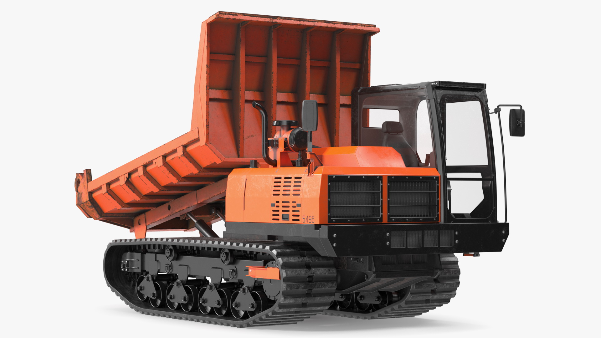 3D Rubber Tracked Dumper Old Rigged for Cinema 4D