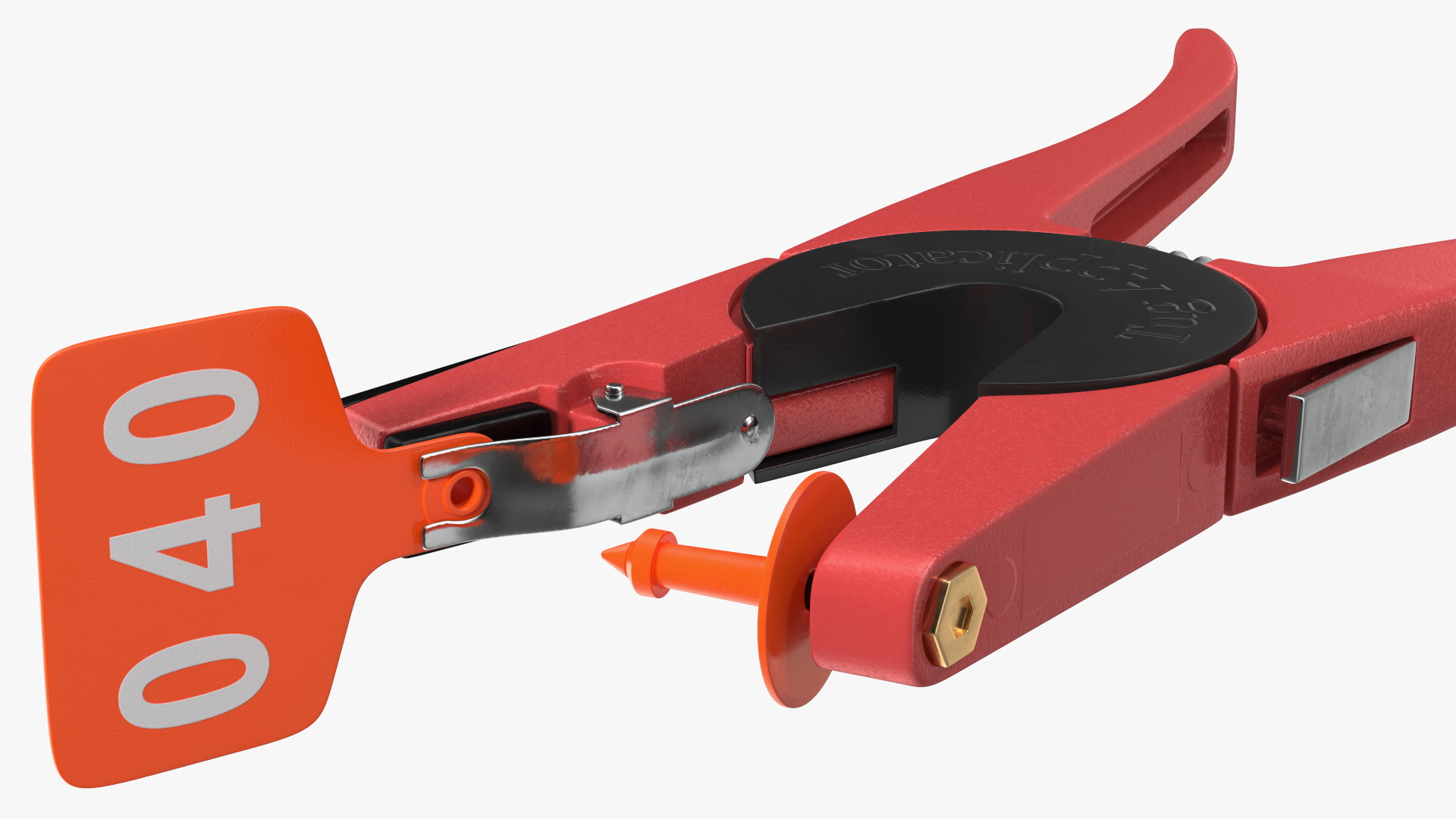 3D Animal Ear Tag Applicator With Ear Tag model