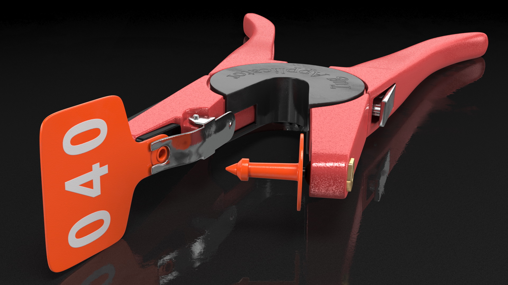3D Animal Ear Tag Applicator With Ear Tag model