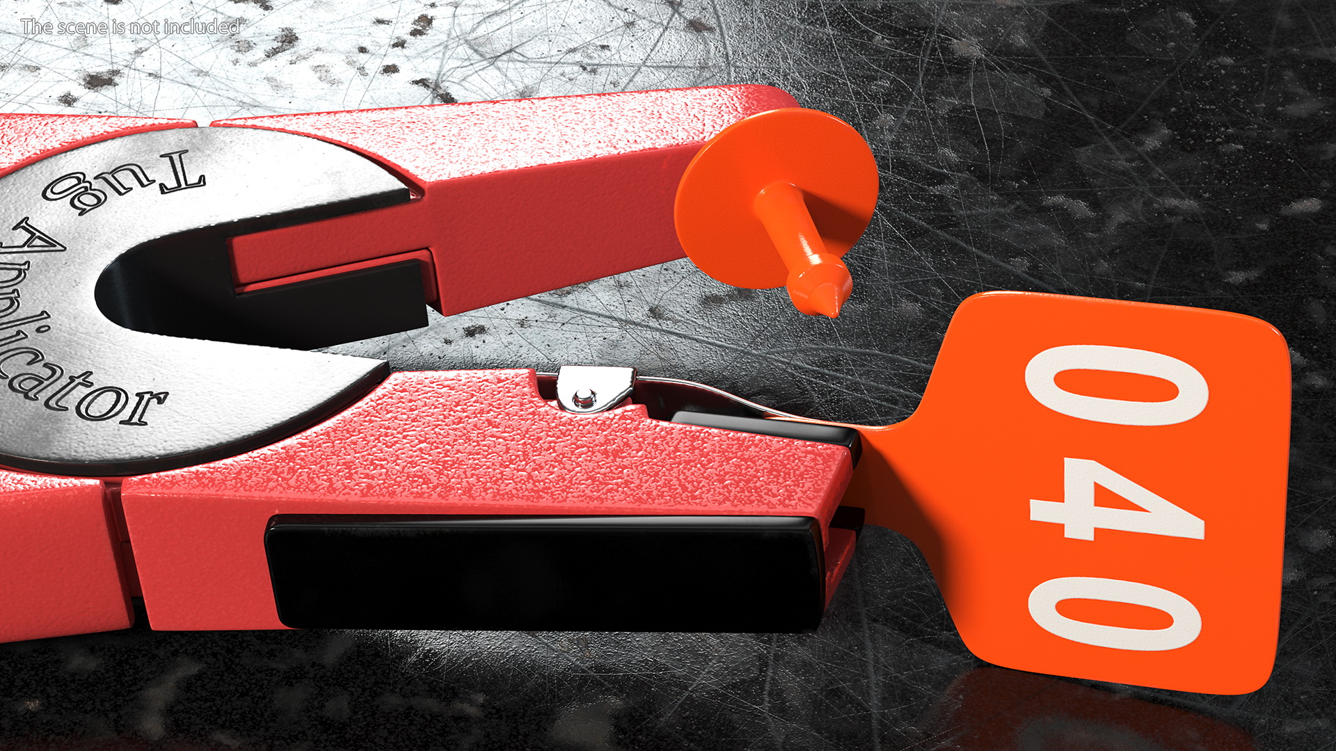 3D Animal Ear Tag Applicator With Ear Tag model