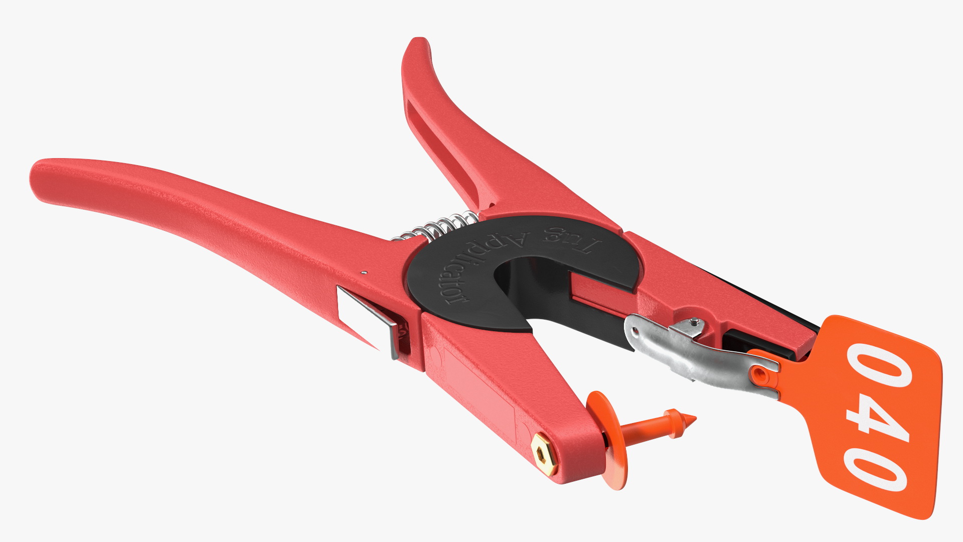 3D Animal Ear Tag Applicator With Ear Tag model