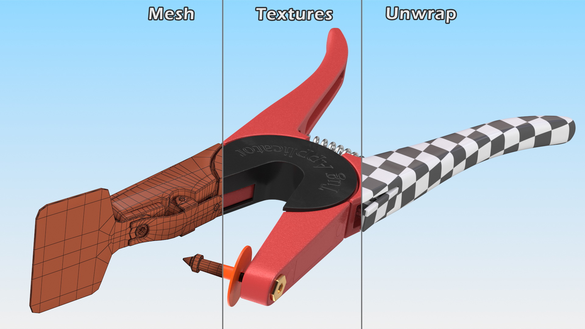 3D Animal Ear Tag Applicator With Ear Tag model