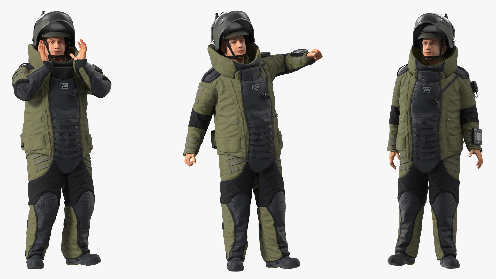 EOD 10 Bomb Suit Rigged for Cinema 4D 3D