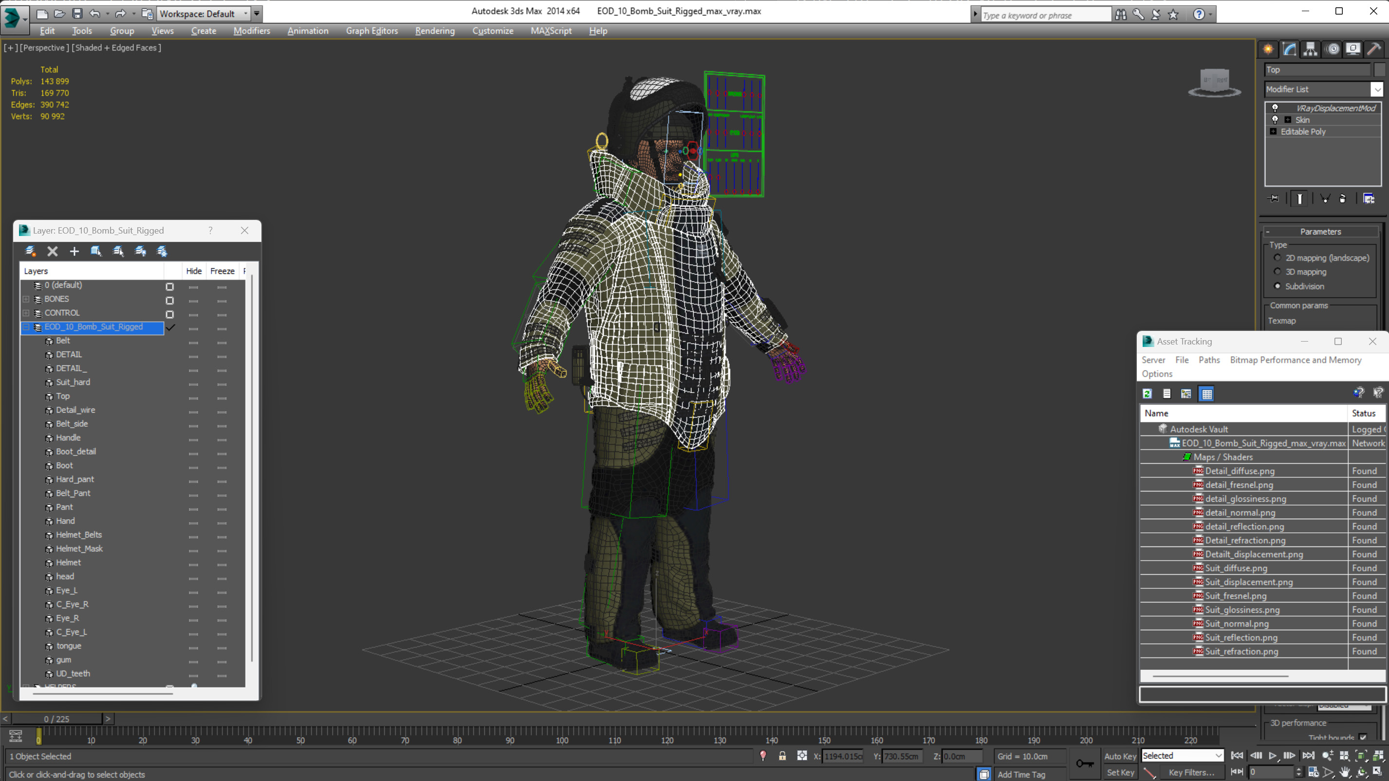 EOD 10 Bomb Suit Rigged for Cinema 4D 3D