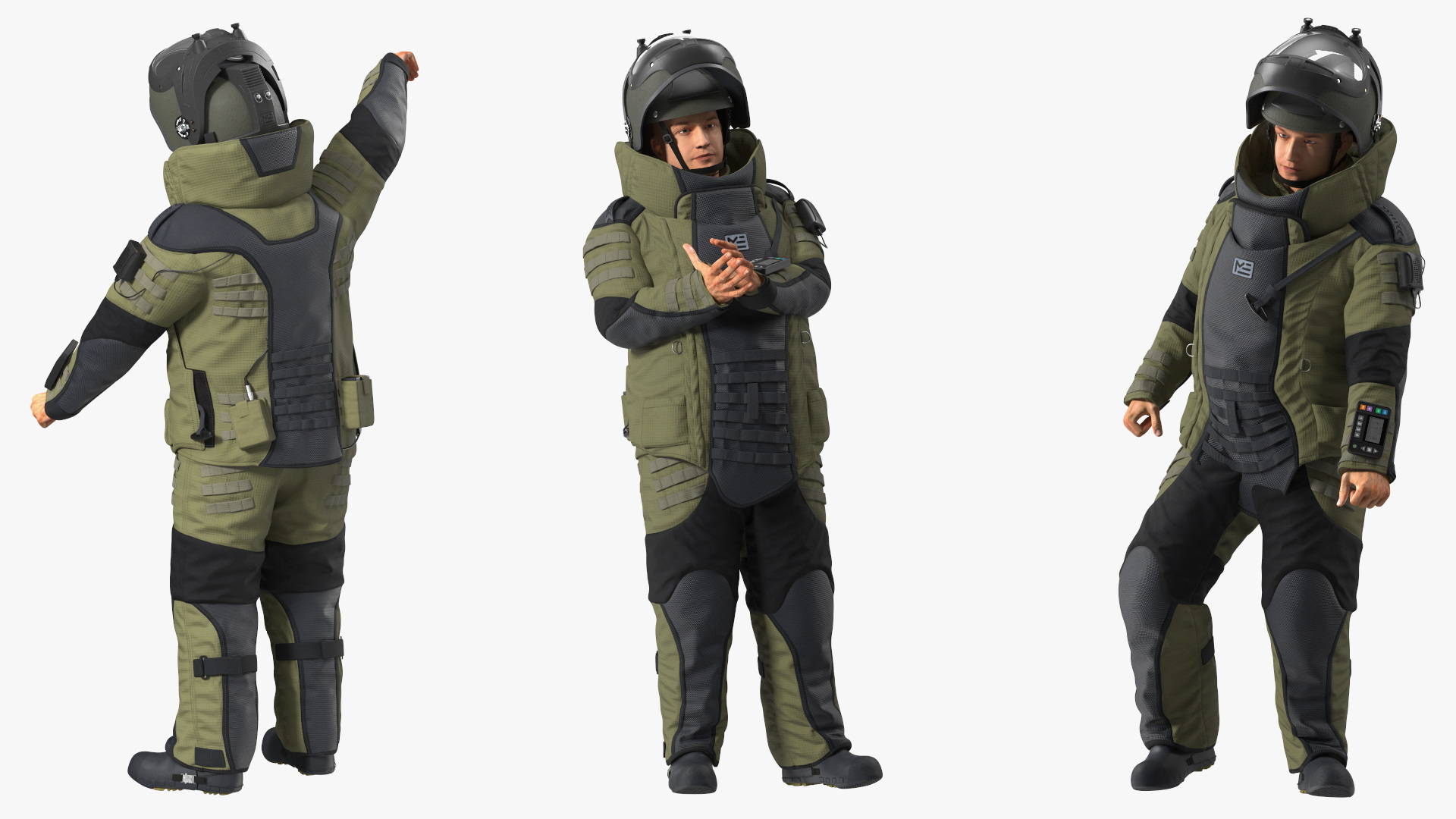 EOD 10 Bomb Suit Rigged for Cinema 4D 3D