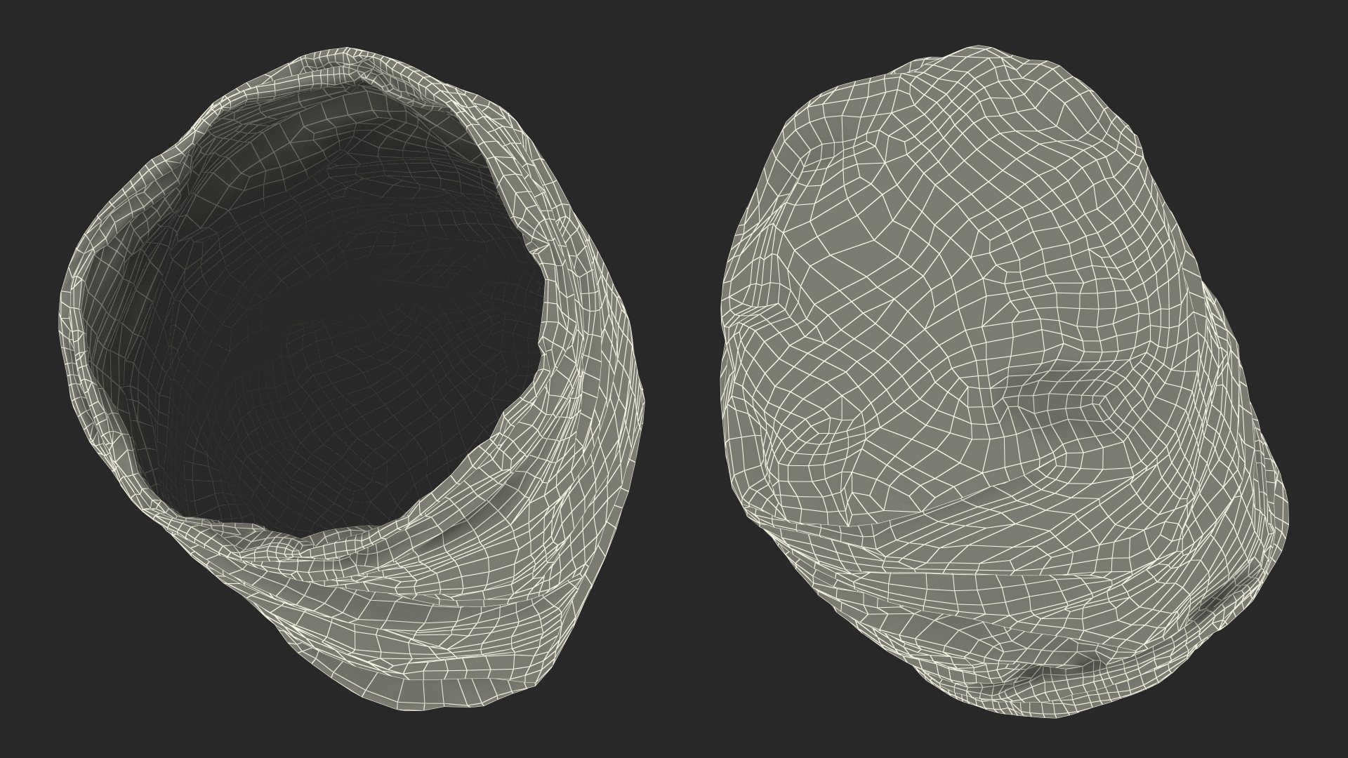 Open Blue Trash Bag 3D model